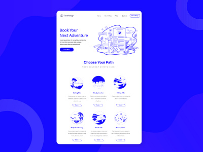 Travel Site Landing Page branding landing page lineart prototype travel travel agency travelsite uidesign ux uxdesign uxui website wireframe
