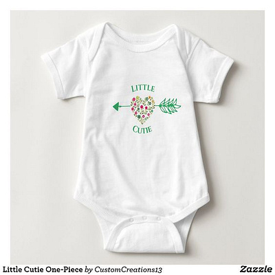 Little Cutie One Piece arrow babies baby bodysuit girl girls heart onepiece pretty zazzle