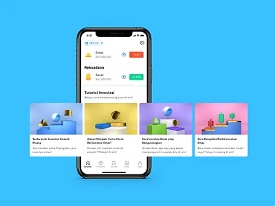 3D Carousel Banner 3d app card carousel cinema4d clean design design app finance finance app fintech gojek gold illustration investment maxon pluang robinhood ui wallet