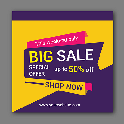 weekend big sale instagram banner design template banner big sale graphicdesign illustration instagram instagram banner logo mega sale offer banner offers socialmedia