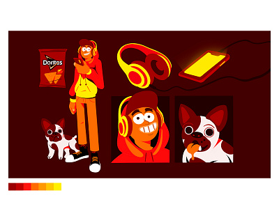 Character Doritos animal artdirection character character design cool dog doritos headphones snacks