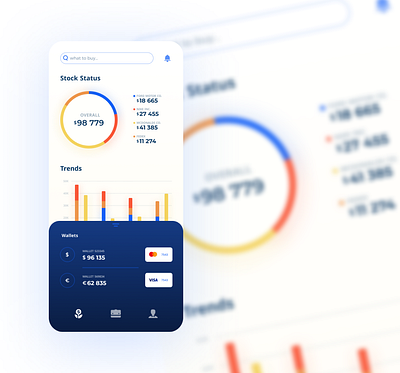 Stock app app design flat icon interface landing page ui ux vector web