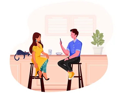 Meet charecter design dating design graphic design illustration love meet up vector