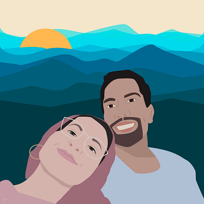 mountain love design flat illustration minimal vector