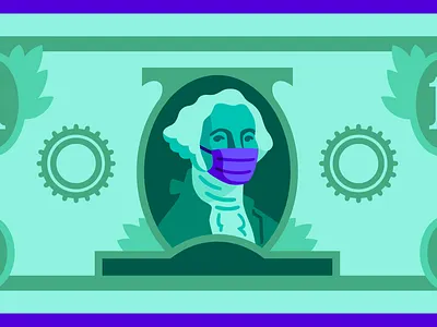theSkimm: What Coronavirus Could Mean for Your Wallet coronavirus covid19 dollar editorial face mask illustration money vector