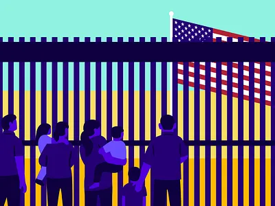 theSkimm: 'Zero Tolerance' Policy Explained current events editorial illustration immigration united states vector