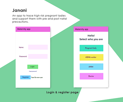 Janani app buttons design flat interactive interface logo navigation ui ux web