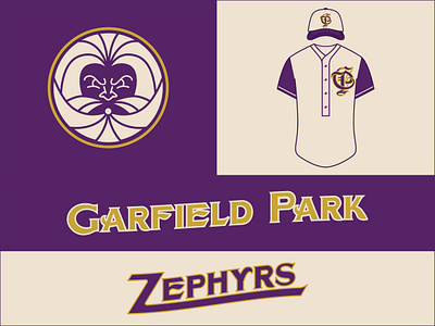 Garfield Park Zephyrs baseball baseball hat baseball logo branding chicago design digital art identity logo procreate sports branding sports logo t shirt art t shirt design typography
