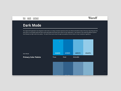 Dark Mode Sticky Column appui branding components dark mode dark theme dark ui demo semplice stickycolumn style guide styleguide ux website