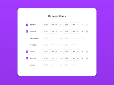 Business Hours business hours days of the week form form design hours hours of operation inputs open open hours