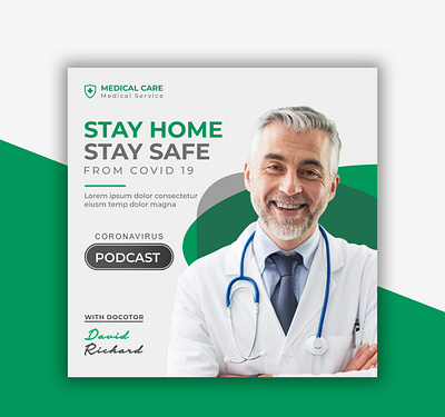 Covid-19 Protect Yourself Medical Podcast Design audio audio player business commercial corporate creative design doctor graphic design medical music music player podcast podcast art podcast logo podcasting podcasts radio treatment