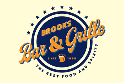 BROOKS Bar & Grille t-shirt design illustration illustrator logo vector