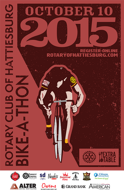 ROTARY POSTER RED 11X17 art branding design illustration illustrator logo vector web website