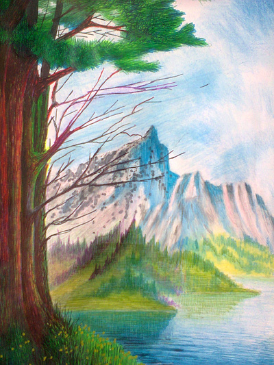 Moutain and Tree illustration