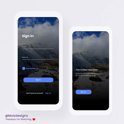 moiz animation art icon minimal signup travel app typography uiux ux walkthrough web webdesign website