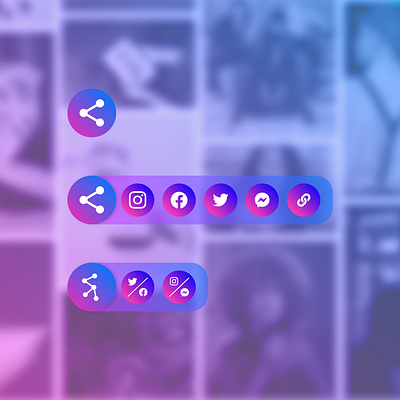Social icons | Share icons blur facebook gradient icons icons design instagram messenger multishare share socialmedia twitter uxui