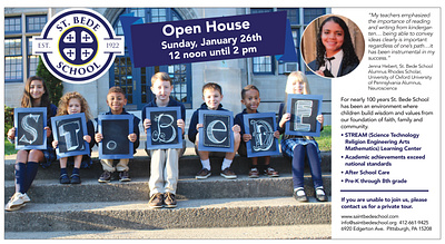 St. Bede School advertising design newspapers non profit open house pittsburgh catholic school