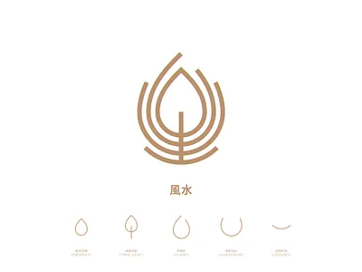 Feng Shui Elements Logo Concept elements feng shui logo logo design logo mark logomark logomarks minimal minimalist logo minimalistic