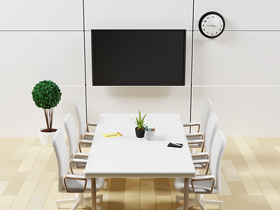 3D meeting room 1 3d art blender illustration isometric lighting low poly