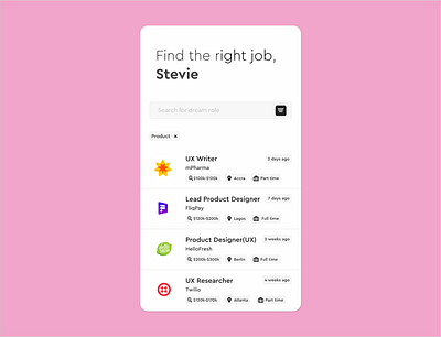 Daily UI 050 (Job Listing) dailyui job listing ui ux