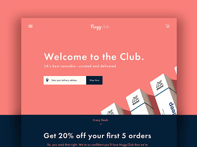 Nugg Club Minimal Home Page Design brand design branding cannabis design creative direction design uiux