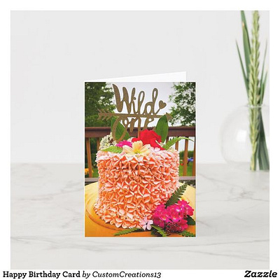 Happy 1st Birthday 1st babies baby birthday birthday cake birthday card birthdays boy cake card celebrate celebration first girl happybirthday pretty zazzle