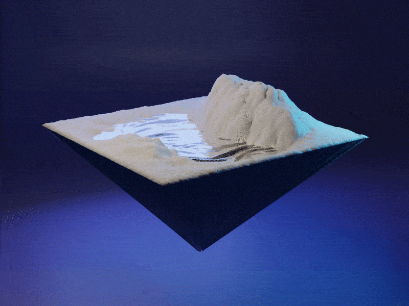 ICE Hill 3d render blender 3d