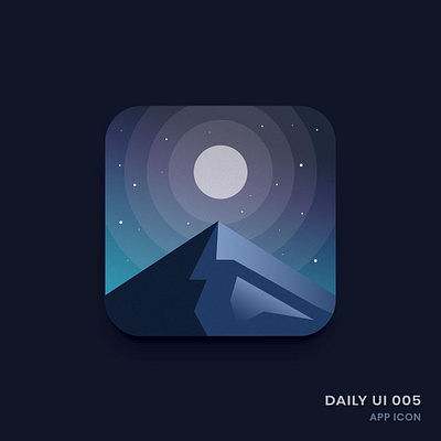 005 app icon app icon dailyui dailyuichallenge design digital illustration illustration meditate moon moonlight mountains ui uiux vector