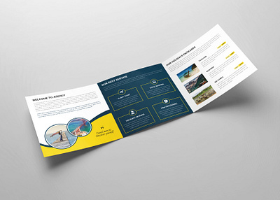 Travel Agency Square Tri-fold Brochure Design template brochure brochure design brochure template business business brochure catalog company corporate design layout leaflet modern product professional promotional report stationery template trifold trifold brochure