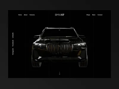 BMW X7 Landing Page 🏎️ animation app app ui art branding car clean design icon illustration landing page letter simplistic ui uiux ux web web design website