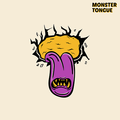 MONSTER TONGUE art illustration mural mural design muralart vector