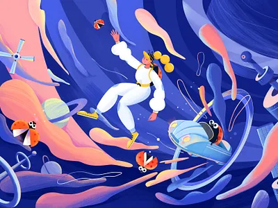 Illustrations - The wormhole adventure adventure design doodle illustrations paint