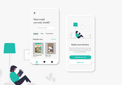 Concept model for those readers app ui ux