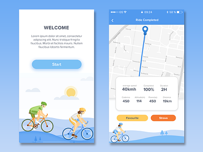 reride app branding design flat layout mobile app mockup typography ui vector