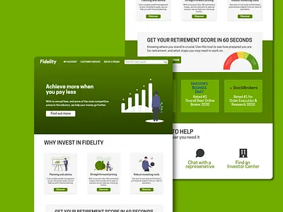 Fidelity Redesign 2020 affinitydesigner design fidelity green illustraion minimal minimalistic typography ui uiux ux web design webdesign