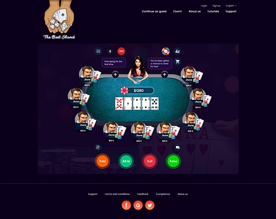 Poker Website animation design flat icon layout mockup typography ui vector website