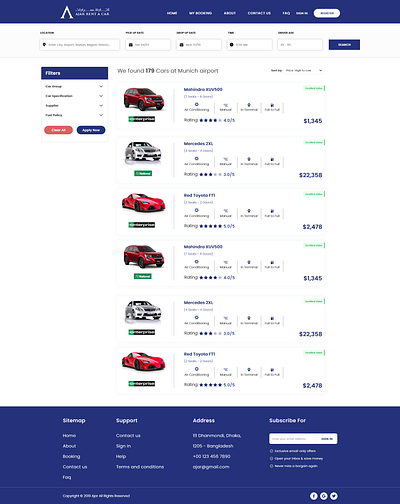 Car list design flat icon layout minimal mockup typography ui web website