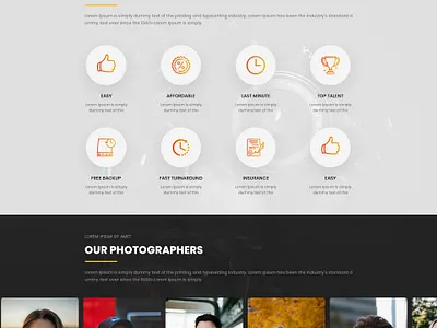 Photographer Website design flat layout mobile app mockup typography ui web website
