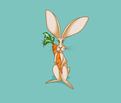 bunny and carrot art bunny carrot character creative cute graphic graphicdesign illustration illustrator rabbit vector