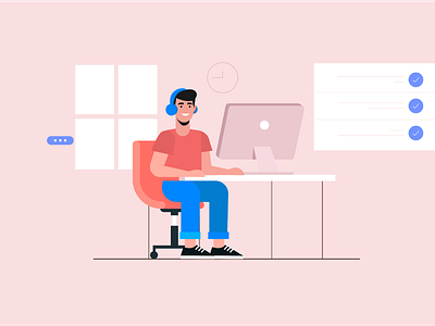 Freelancer design designer designer room free freelancer illustration lancer mac remote room vector working