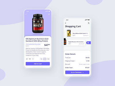 10 Days Design Challenge - Day 10 - Fitness App Cart Screen 10ddc adobe xd app design ecommerce ecommerce app ecommerce design fitness iphone mobile products shopping shopping cart ui uidesign ux uxdesign