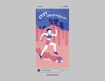 trail running illustration (IG story design) digital art graphic art graphic design illustraion