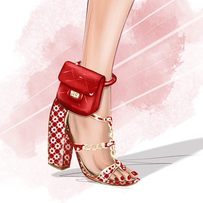 Ankle bag Chanel anklibag bagel drawing fashion foot illustration legs sketching