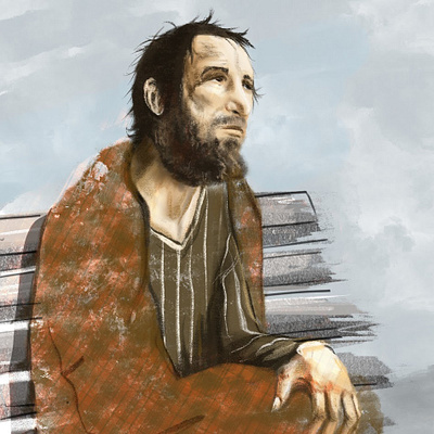 Thankfulness bookillustration caracter drawing illustration men portrait sketch