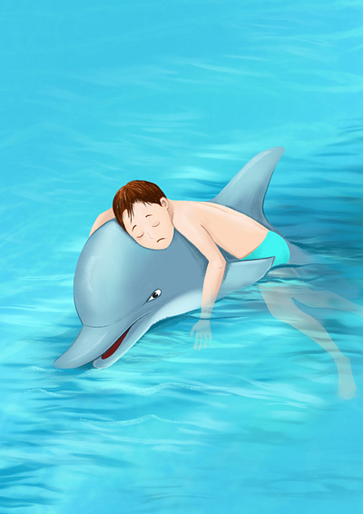 Dolphin lifeguard book illustration bookillustration caracter children book illustration childrens book childrens illustration drawing illustration