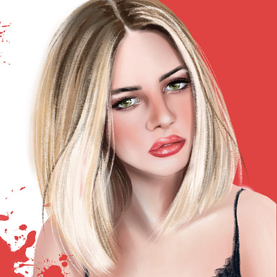 Blonde portrait blonde drawing fashion girl illustration girl portrait illustration portrait woman portrait women