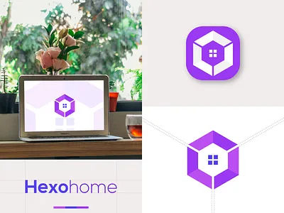 Hexohome app app design art brand identity branding branding design flat logo graphic design hexagon hexagon logo home logo icon lettering logo minimal minimalist logo typography ui web website
