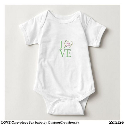 LOVE one-piece for baby girl allyouneedislove babies baby baby shower cute girl girls onepiece onesie pretty zazzle