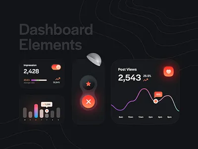Dashboard elements app bangalore bigsur black card daily ui dark debut figma interface ios iphone mobile neumorphic night mode skeumorphism skeuomorph theme ui ux