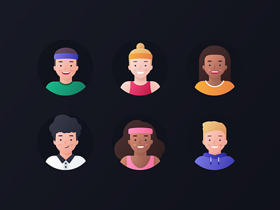 Arete Avatars avatars characters colorful design diversity expression head icon set illustrations man people portrait product profile team vector web website woman